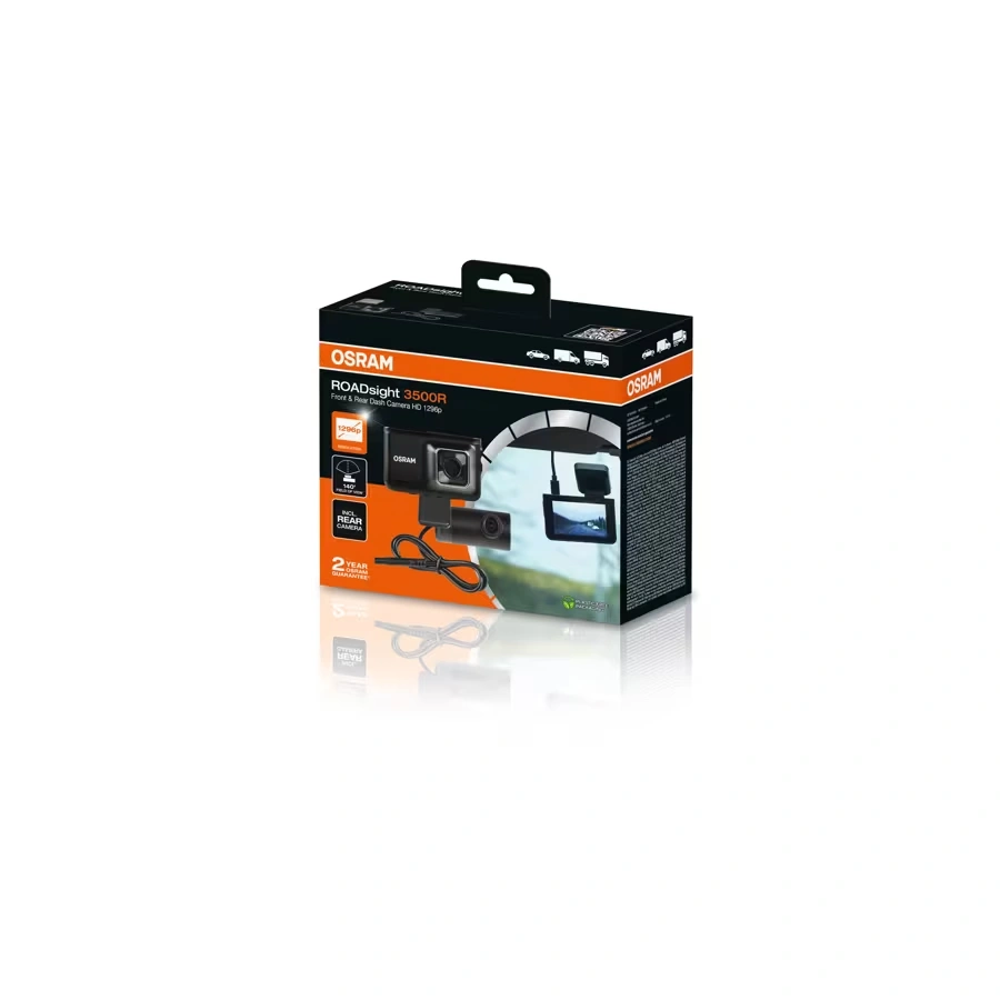 Bilkamera Osram ROADsight 3500R │ QHD 1296p Fremre og bakre kamera med GPS – bilde 2