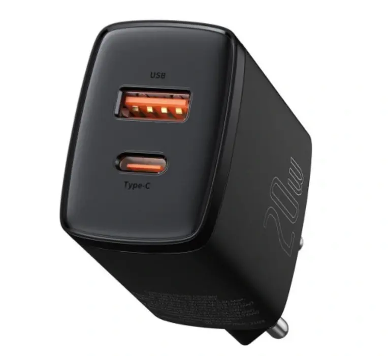Billader BASEUS USB STRØMLADER USB-C QC 3.0 PD 20W
