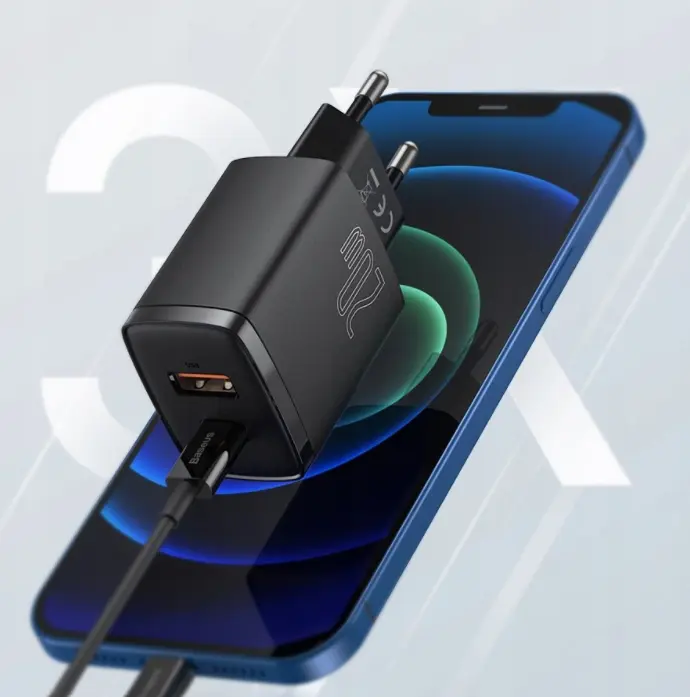 Billader BASEUS USB STRØMLADER USB-C QC 3.0 PD 20W – bilde 8