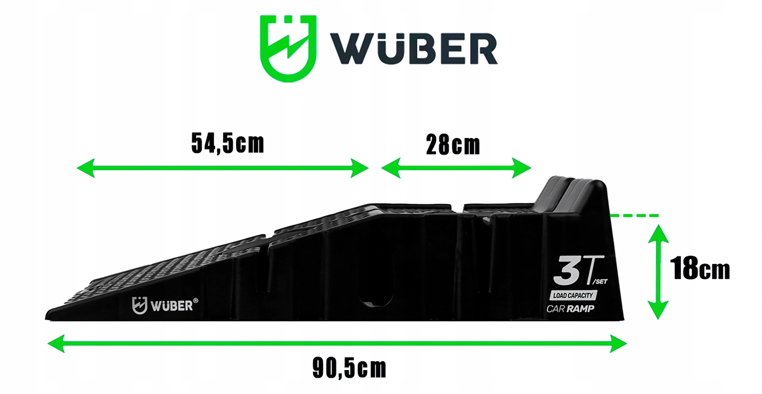 Bilramper Wuber 3 ton Car Ramp │ Sklisikre Oppkjøringsramper - sett 2 stk. Image 10