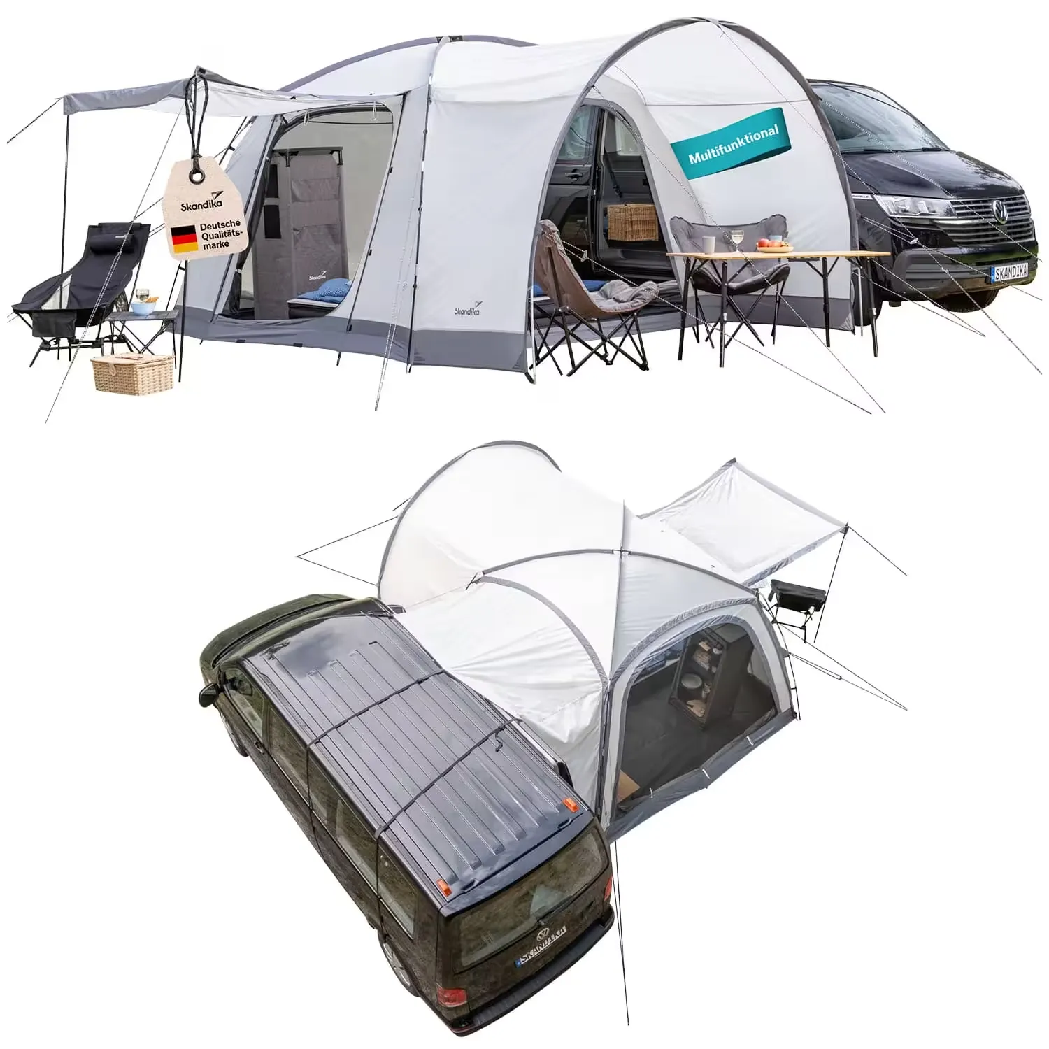 Biltelt Skandika Pitea 4 Flex Protect Van 4 personer │ frittstående - med van-tilkobling – bilde 2