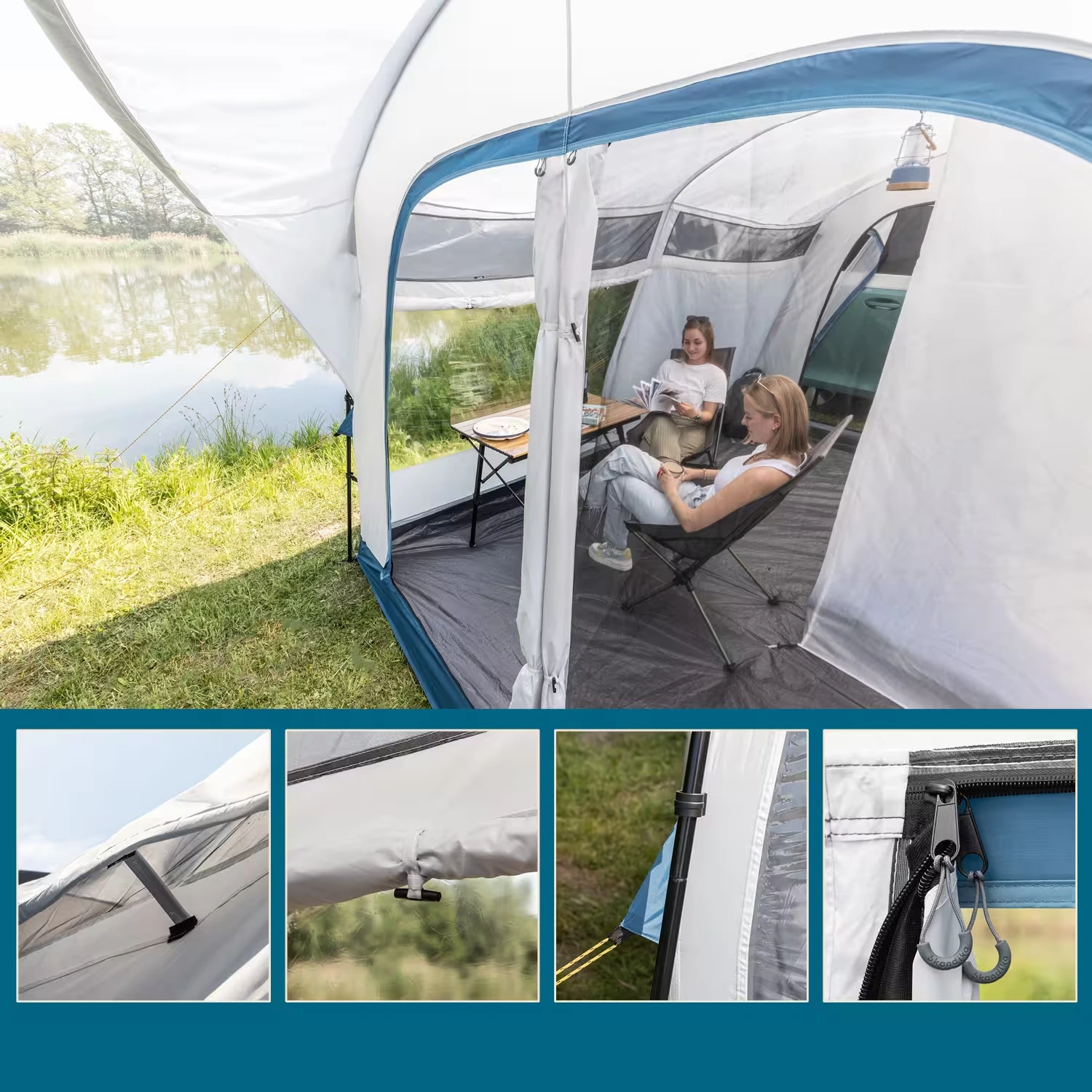 Biltelt Skandika Vejers 2 Protect 2-personers │ Frittstående fortelt til bil, SUV, varebil og camper - 3000 mm vannsøyle – bilde 4