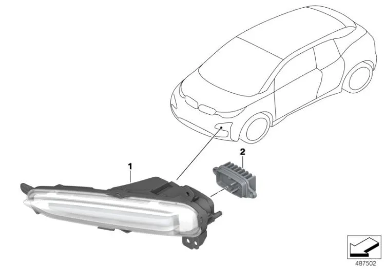 Blinklys BMW i3 LCI 2017 - 2022  │ FORAN Høyre - GENUINE® FLASHING LIGHT right TURN INDICATOR