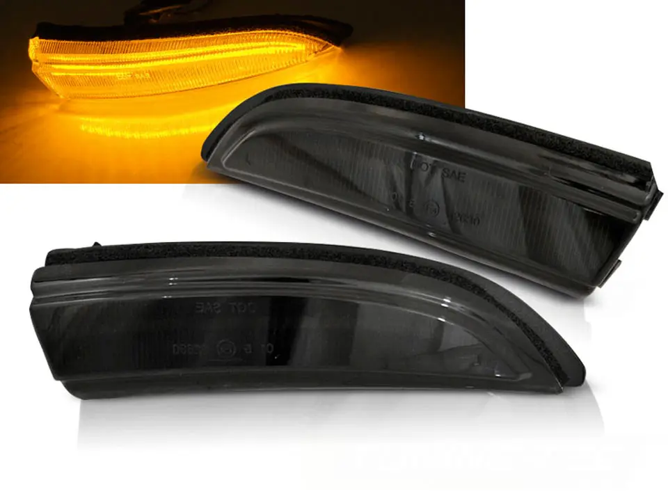 Blinklys sidespeil LED Dynamisk Ford Fiesta Mk6 2012 - 2017 │ SMOKE LED SEQ