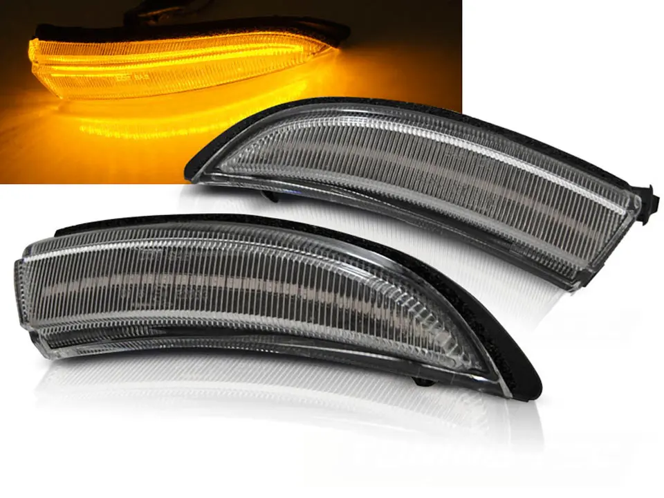 Blinklys sidespeil LED Dynamisk FORD FIESTA MK7 2013-2016 WHITE LED SEQ