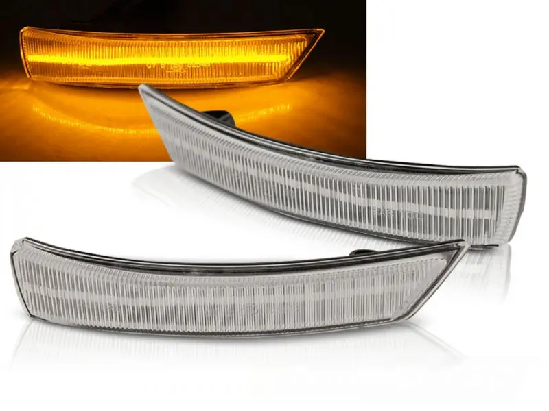 Blinklys sidespeil LED Dynamisk FORD FOCUS MK2, MK3 2008-2018/ Mondeo IV 2010 - 2014 WHITE LED SEQ