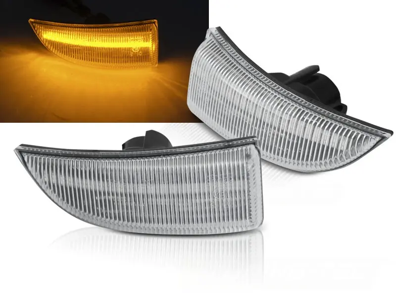 Blinklys sidespeil LED Dynamisk RENAULT SCENIC III / MEGANE III WHITE LED SEQ