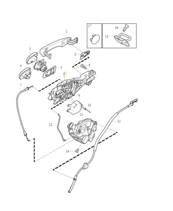 Brakett dørhåndtak Volvo Genuine® S60 V40 V60 XC60 │ front venstre