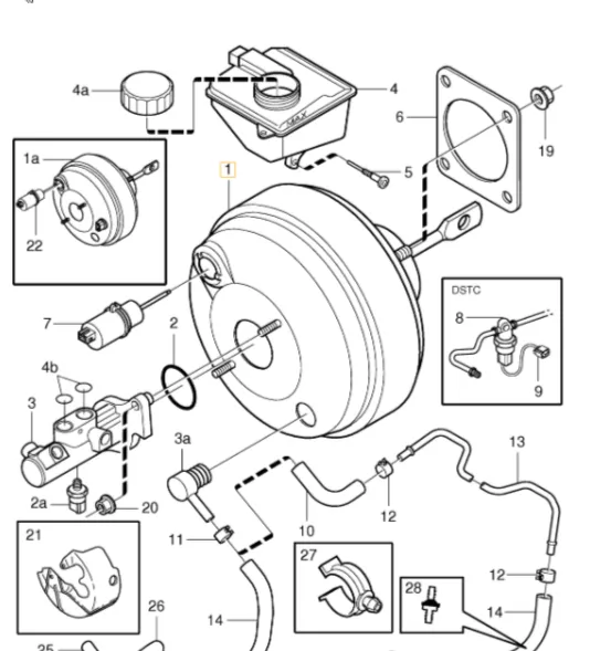 Bremseforsterker (servo) Volvo Genuine® S80 V70 S60 XC70 (OE 31273684)
