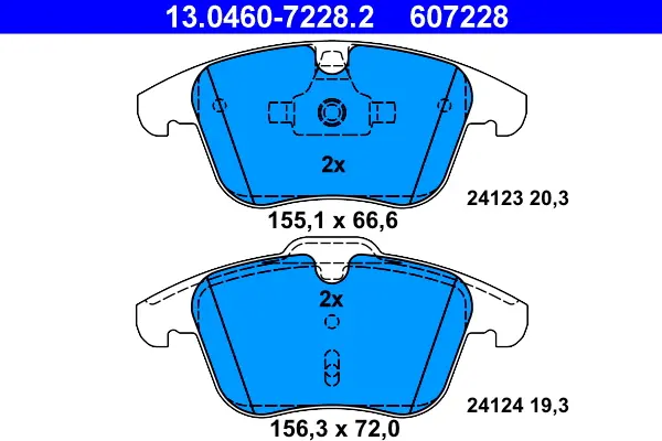 Bremseklosser foran 13.0460-7228.2 Jaguar / Land Rover