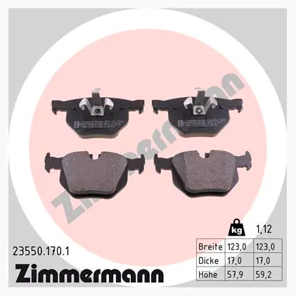 Bremseklosser sett bak ZIMMERMANN BMW E90 E91 E91 X1 E84 
