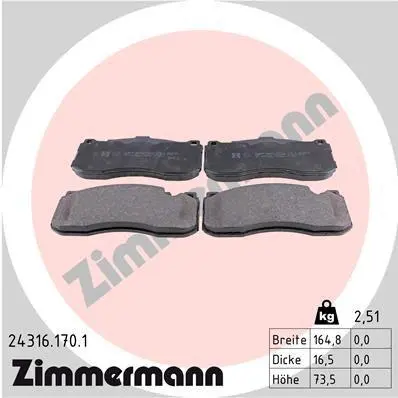 Bremseklosser sett BMW  │ framaksel - Zimmermann Brake pad set