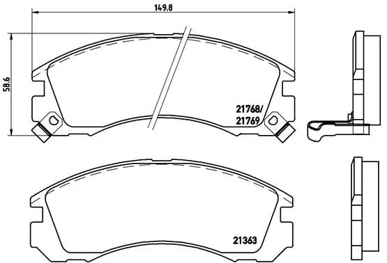 Bremseklosser sett Citroen / Mitsubishi │ framaksel - Brembo Brake Pads Set Image 7