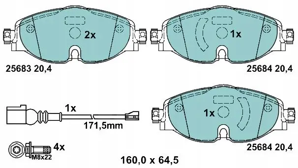 Bremseklosser sett foran ATE Ceramic Image 2