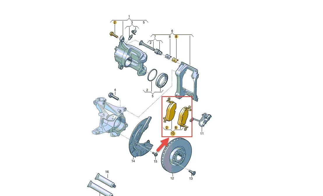 Bremseklosser sett foran VW (365mm x 34mm) – bilde 2