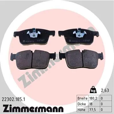 Bremseklosser sett Jaguar I-Pace 2018 - 2024 │ framaksel - Zimmermann Brake pad set
