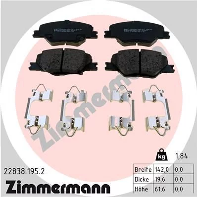 Bremseklosser sett Opel / Chevrolet │ Zimmermann