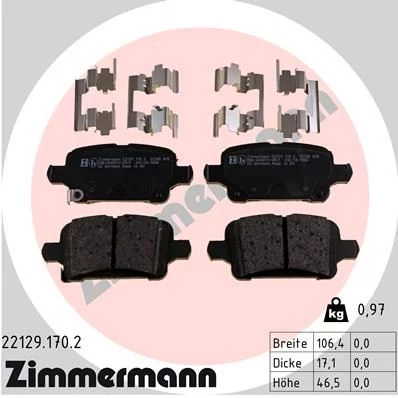 Bremseklosser sett Opel / Chevrolet │ Zimmermann Image 6
