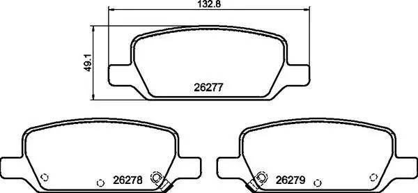 Bremseklosser sett Tesla Model 3 / Model Y │ bakaksel - Brembo sett med tilbehør, med antihyle blikk – bilde 2