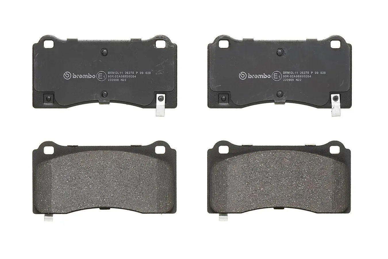 Bremseklosser sett Tesla Model 3 / Model Y │ framaksel - Brembo Brake pad set with accessories, with anti-squeak plate