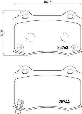 Bremseklosser sett Tesla Model S / Model X │ bakaskel - Brembo Brake Pad set with acoustic wear warning Image 6