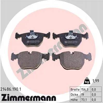 Bremseklosser sett ZIMMERMANN 21486.190.1 foran – bilde 2