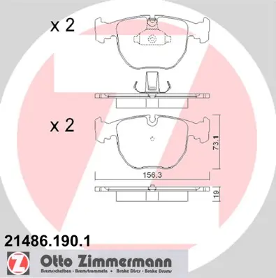 Bremseklosser sett ZIMMERMANN 21486.190.1 foran – bilde 3