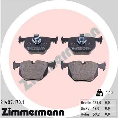 Bremseklosser sett ZIMMERMANN 21487.170.1 bak – bilde 4