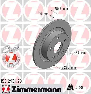 Bremsesett bak BMW i3 2013 - 2022 │ ZIMMERMANN Coat-Z – bilde 2