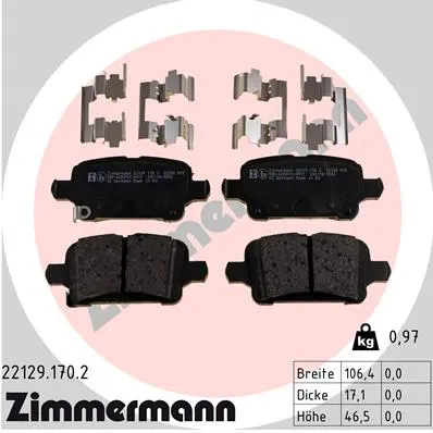 Bremsesett bak ZIMMERMANN Opel Ampera-e 264mm 15" – bilde 3