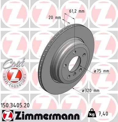 Bremsesett bakaksel ZIMMERMANN BMW 5 (E60/E61) / BMW 6 (E63/E64) – bilde 6