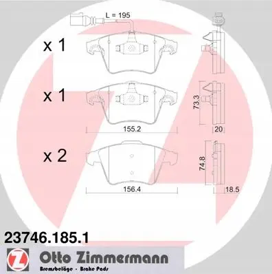Bremsesett foran 308mm ZIMMERMANN VW T5 / VW T6  – bilde 3