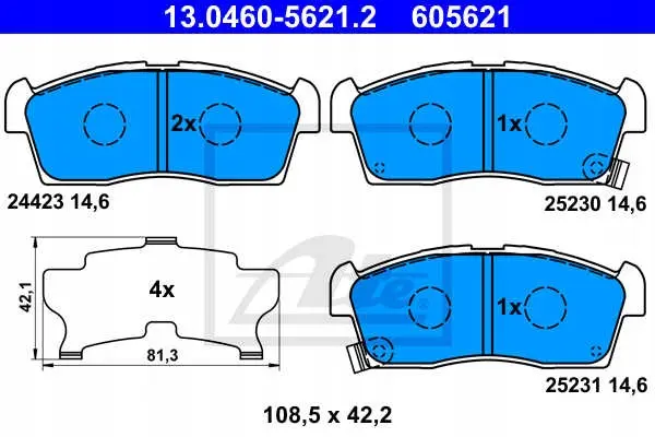 Bremsesett foran ATE Citroen C-ZERO / Mitsubishi i-MiEV / Peugeot iOn – bilde 3