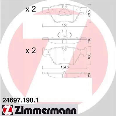 Bremsesett foran BMW f10 / F11 330mm Zimmermann Sport  Z-Coat Image 5