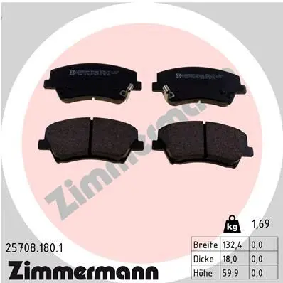 Bremsesett foran ZIMMERMANN Hyundai HYUNDAI IONIQ EV / KIA Niro Hyrbrid Image 3