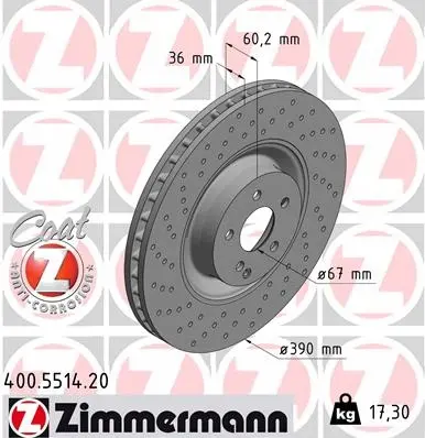 Bremsesett foran ZIMMERMANN Mercedes-Benz S-Klasse (W221) S 65 AMG / Coupe (C216) CL 65 AMG – bilde 3
