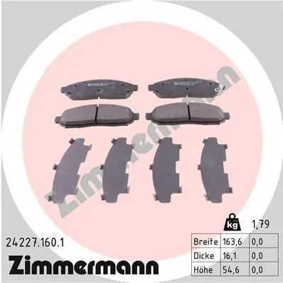 Bremsesett foran ZIMMERMANN Nissan Leaf I ZE0 2010-2017 – bilde 3
