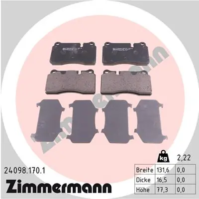 Bremsesett foran ZIMMERMANN Volkswagen Touareg I 2002-2010 – bilde 10