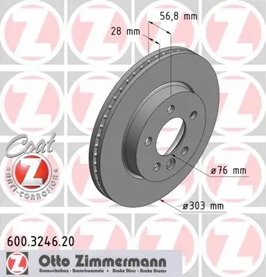 Bremsesett foran ZIMMERMANN VW Amarok - 303mm – bilde 2