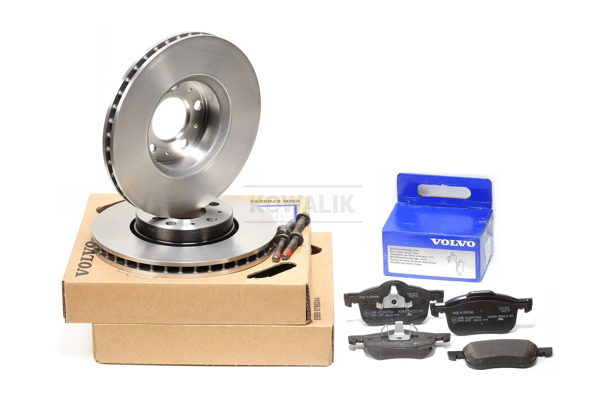 Bremsesett (klosser + skiver) Volvo Genuine® V70, XC70, S60, S80 │ foran │ 286mm (15")