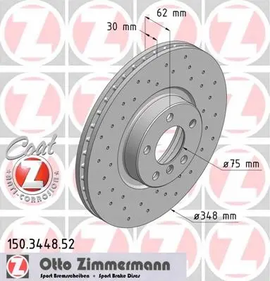 Bremsesett ZIMMERMANN Sport BMW X5 (E70) 348mm │ foran + bak – bilde 2