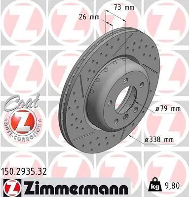 Bremseskive BMW │ framaksel - Zimmermann Formula Z Brake Disc Perforated