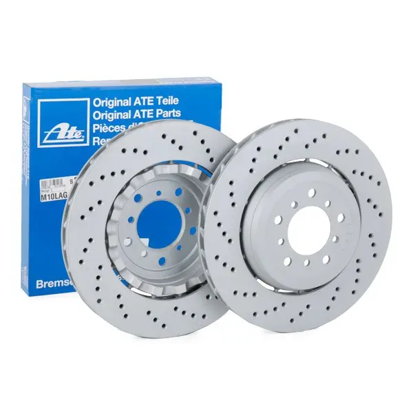 Bremseskive BMW M3 (E46) / M32 Z3 Z4 (E85/E86) │ framaksel venstre - ATE Brake Disc Perforated / Vented, Two-piece brake disc