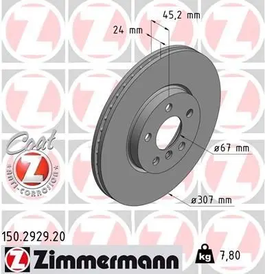 Bremseskive BMW / Mini │ framaksel - Zimmermann Coat Z  Brake Disc