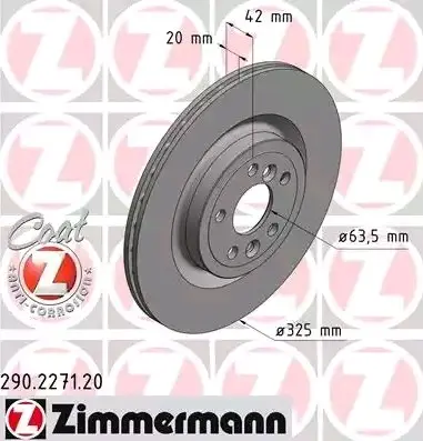 Bremseskive Jaguar / Land Rover │ bakaksel - Zimmermann Coat Z  Brake Disc