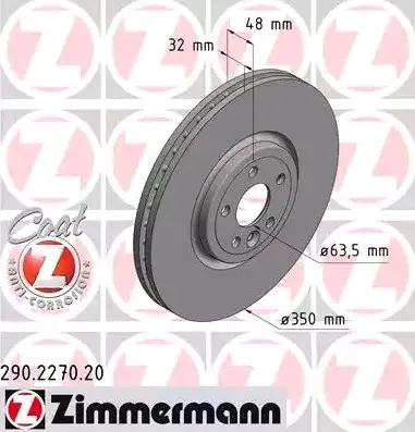 Bremseskive Jaguar / Land Rover │ framaksel - Zimmermann Coat Z  Brake Disc