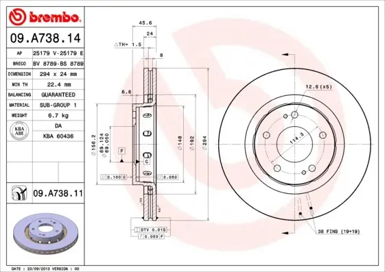 Bremseskive Mitsubishi Outlander │ framaksel - Brembo Coated Disc Line - 1 stk. – bilde 5