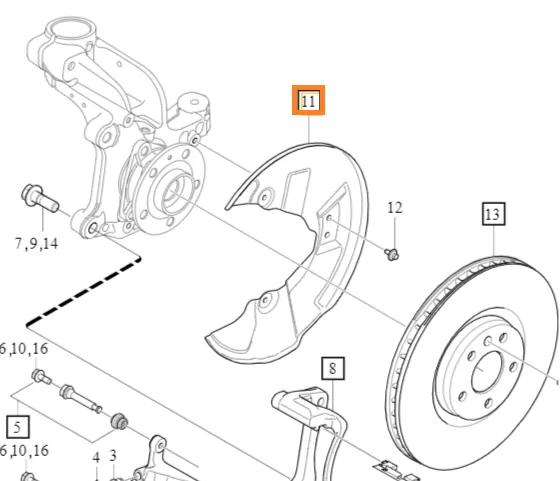 Bremseskjold venstre foran Volvo Genuine® XC40 2018- (OE 32217577)