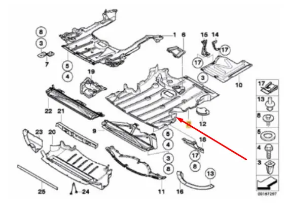 Bunnplate BMW 3 (E90/E91) 2004 - 2012 │ Genuine® Motorrom isolering nede – bilde 3