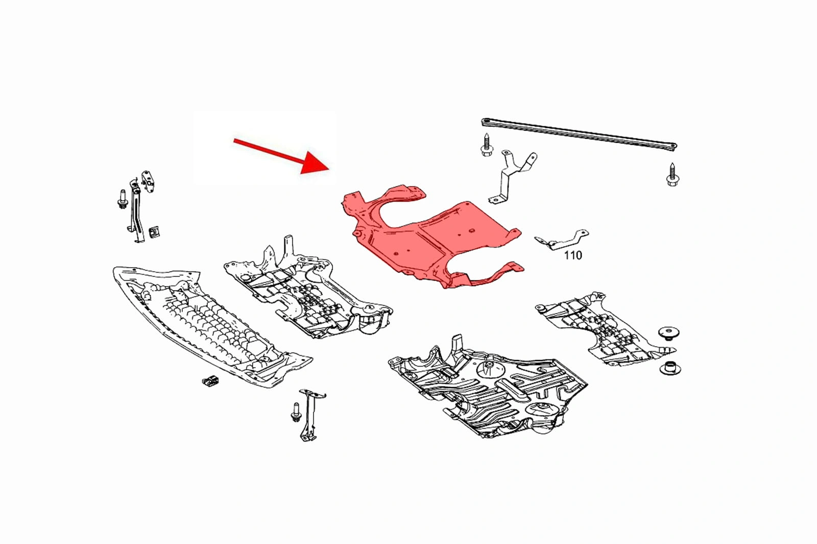 Bunnplate Mercedes-Benz E (W212/S212) 2009 - 2016 │ Girkassedeksel - Beskyttelse deksel under girkasse Image 3